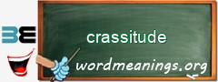 WordMeaning blackboard for crassitude